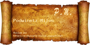 Podwinetz Milos névjegykártya